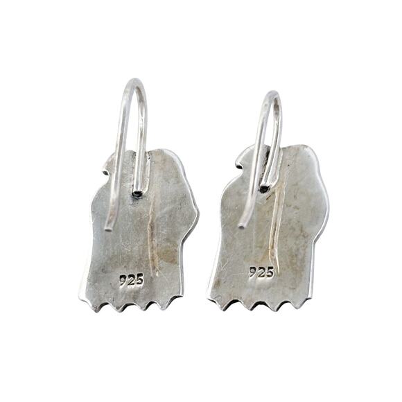 Embracing Couple Drop Earrings | Vintage Sterling Silver 925 - Picture 4 of 7